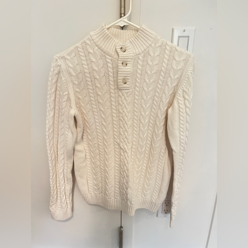 Gymboree Cream Cowl Neck Cable Knit Sweater